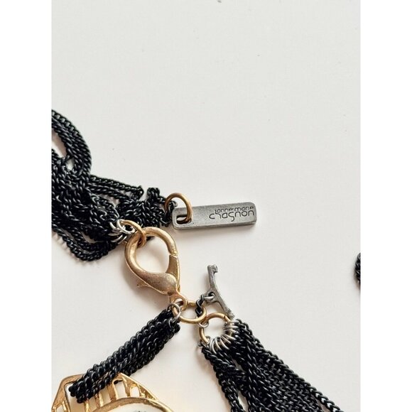 ANNE MARIE CHAGNON Alia Modular Gold Resin Pendant Chain Statement Necklace - Picture 12 of 15